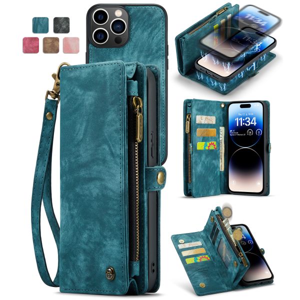Multifunction Leather Wallet IPhone Case Shockproof Luxury Genuine Leather Case
