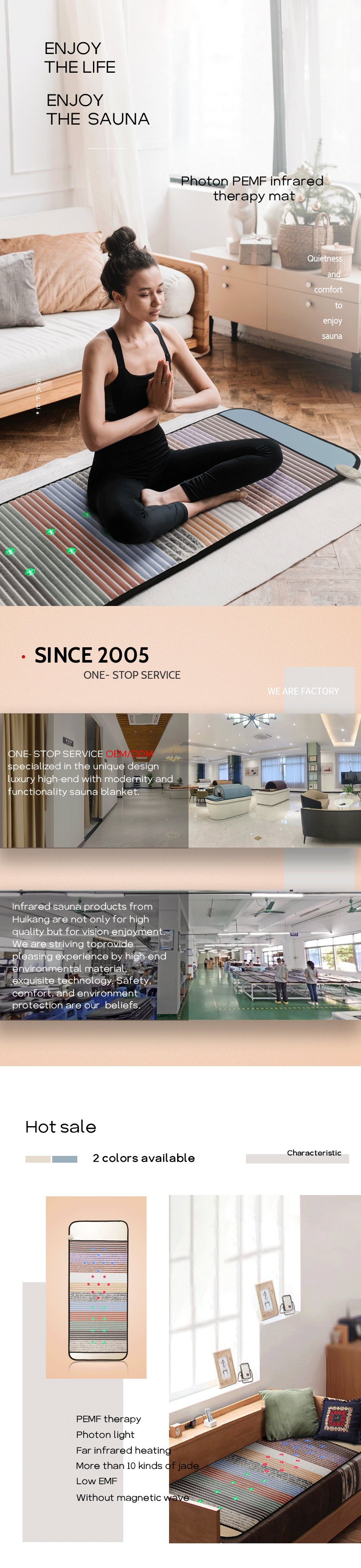 Синий аметист Дальний инфракрасный нагревательный матрац PEMF Матрац 80*190/ индивидуальный размер