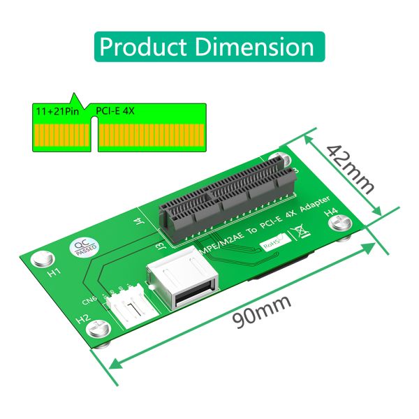Mini PCI-E to PCI-E Express X4/X8 Riser Card with High Speed FPC Cable Magnetic Pad and Plug and Play