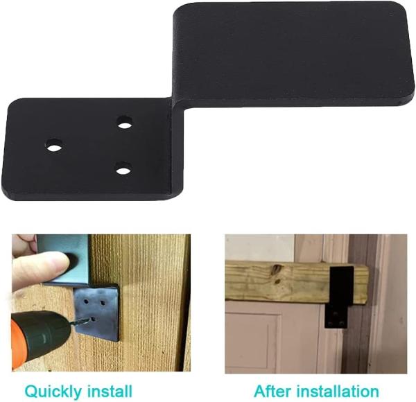 125 * 76mm de aço pesado preto Z Bracket Support para fixação de estrutura de madeira ao ar livre