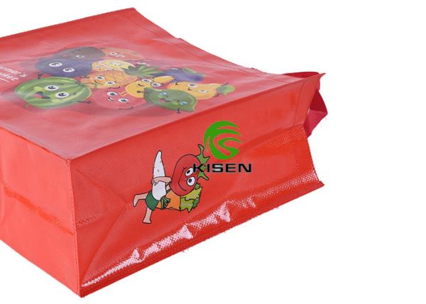 Lightweight Polypropylene Reusable Grocery Bag , Folded Plastic Woven Shopping Bag
