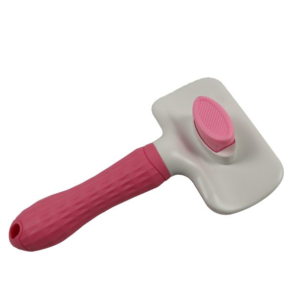 Massaging Shell Shedding Pet Comb Brush Steel Button That Cuts Hair Removal