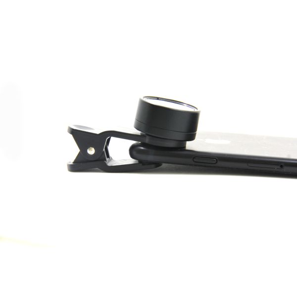 0.36X Cell Phone Wide Angle Lens 15X 2 In 1 Lens Black Silver Champagne