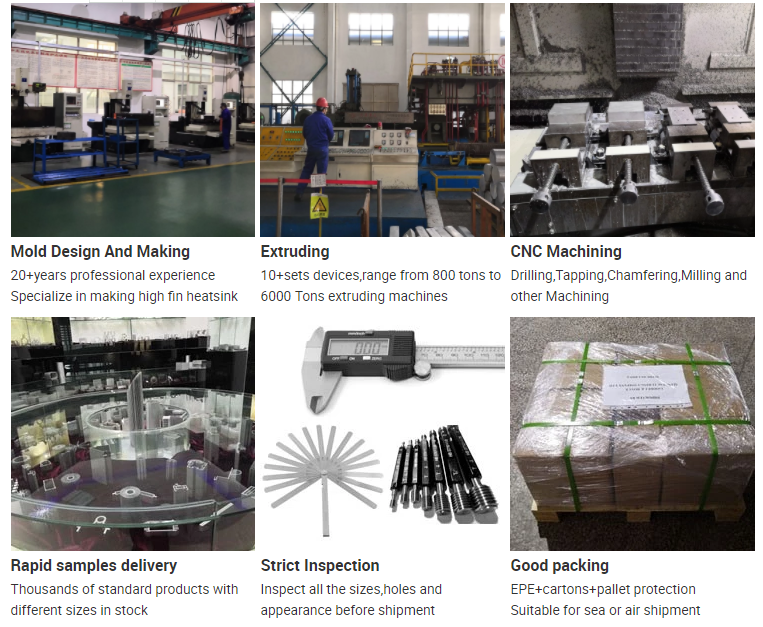Radiateur en aluminium passif perforé, radiateur de usinage de trous de perçage d'extrusion