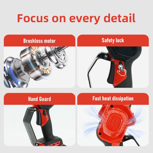 Mini tronçonneuse électrique sans fil à main avec batterie, utilisée pour tailler le bois des arbres, cadeau pour père, mari, homme