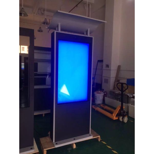 Super Market HD Screen Outdoor Digital Signage WIFI LAN Function With Wheel