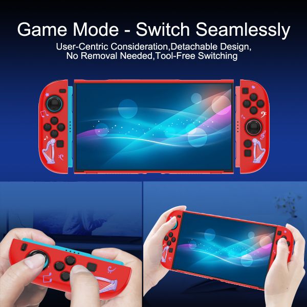 Red Detachable Cartoon Girl Protective Case for Nintendo Switch 2 & PC - Two-Piece Hard Shell Cover