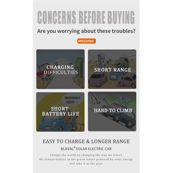2024 Eléctrico Máximo alcance de 400 km Autos eléctricos 4 ruedas panel solar Car LHD Logotipo delantero Posición del conductor trasero