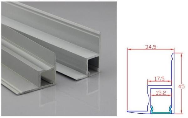 LED aluminum extrusion profiles milky diffuser for led strips A4535 for ceiling Decoration CE LED Aluminium profile