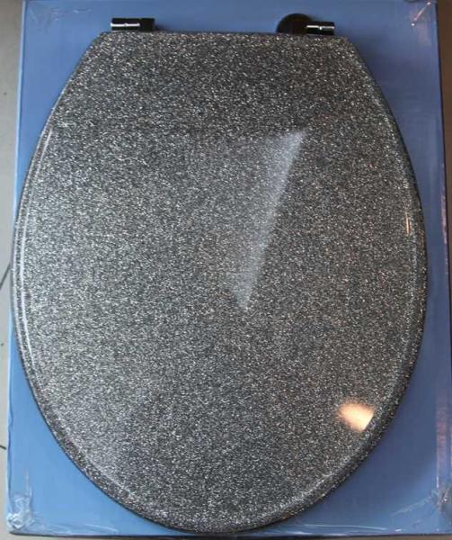 Glitter poly-resin toilet seat cover,transparent poly-resin toilet seat,