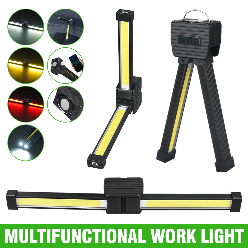 USB Rechargeable Magnetic 7th Gear Dimming Gym Lamp for Posing Handheld COB Work Light With 180 Degree Folding
