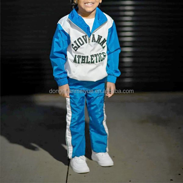 Children Cropped Hoodies And Sweatpants Set Designer Boys Tracksuits Custom Size
