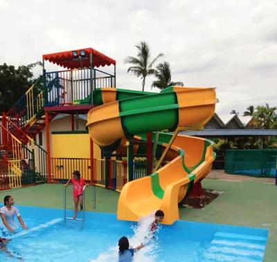 Fiberglass 1-4 Children Water Slide Spiral Water Slide Easy Assembly