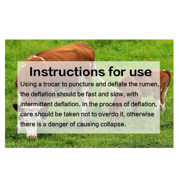 Прокол коровы Руминал, игла сброса преджелудка, игла прокола нержавеющей стали для скотин Трокар и обработка Канула,