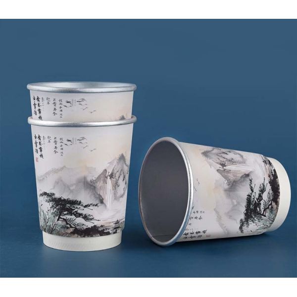 Custom High Quality Gold Foil Paper Disposable Cup Cups