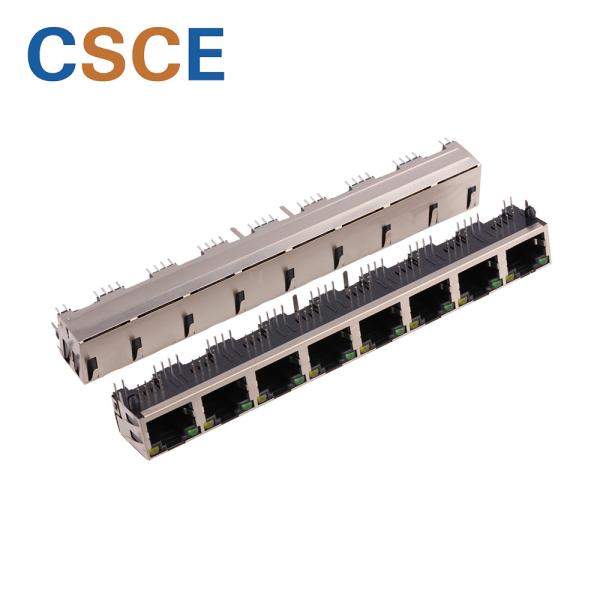 1 X 8 Ports RJ45 Female Jack , Network Connector RJ45 Insert Material UL94V-0