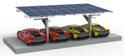 High Strength Solar Panel Parking Canopy Stable Silver COM Γ Frame Carport