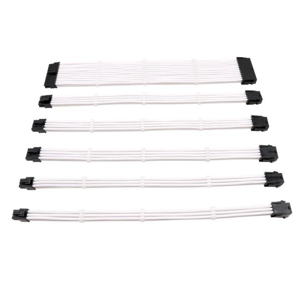 Power Supply Cable Extension ATX Power Cable Computer Power Cord Braided Sleeved 300mm Kit NEMA
