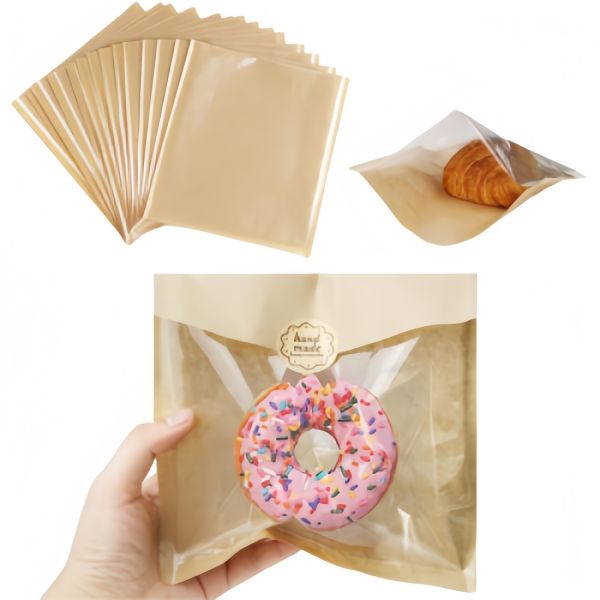 7.1*7.5 Inches Bakery Paper Bags Eco Friendly Toast Paper Bag With Window