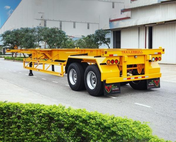                    2 Tandem Axles 40FT ISO Straight Skeleton Truck Semi Trailers for Light Container Delivery             