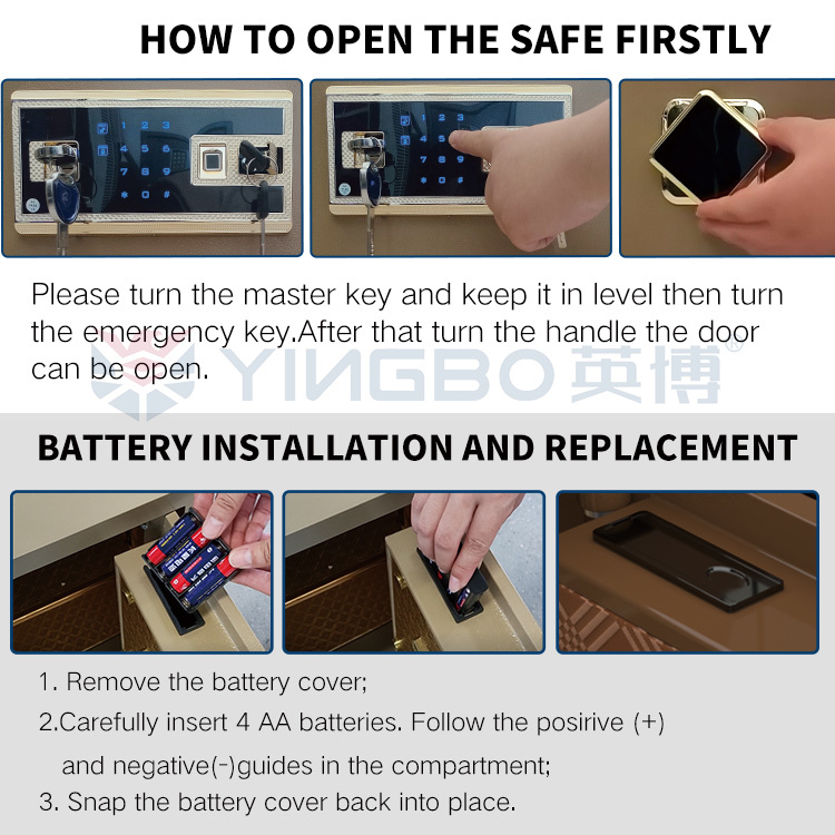 Heavy Duty Office Security Safe Box Large Biometric Fingerprint Safe With Reinforced Door & Anti-Theft Locking Bolts