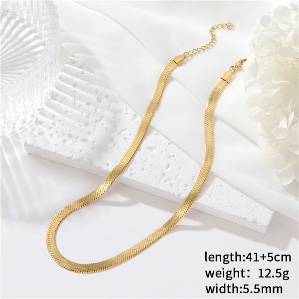 Hot Selling Stainless Steel Chain Vacuum Plated Snake Bone Necklace  Fashionable Necklace Stackable Necklace for Men and Women
