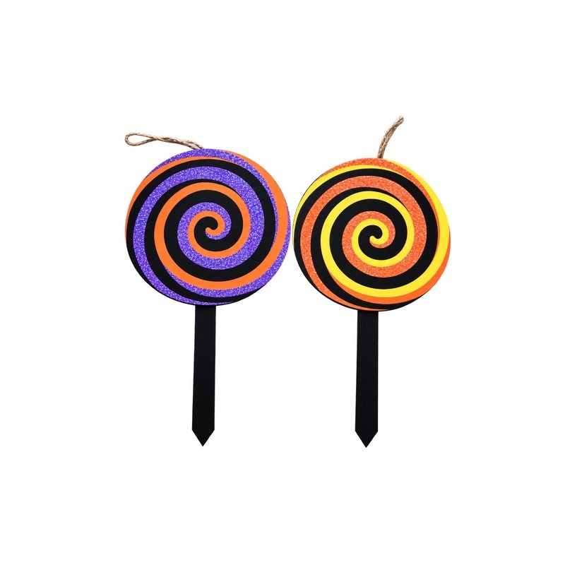 Custom Spiral Candy Halloween Yard Stake with OEM/ODM Customization and Mature Craftsmanship for Seasonal Retail