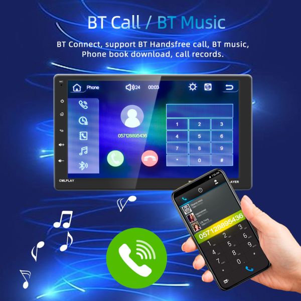 Phonelink Single Din MP5 Player 9 Inch Touch Screen Car Stereo AUX USB Receiver