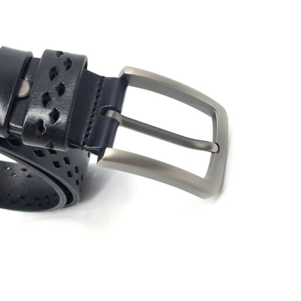 Hollow Out Casual Soft Leather Belts For Men Wide 1-1/2 Inches