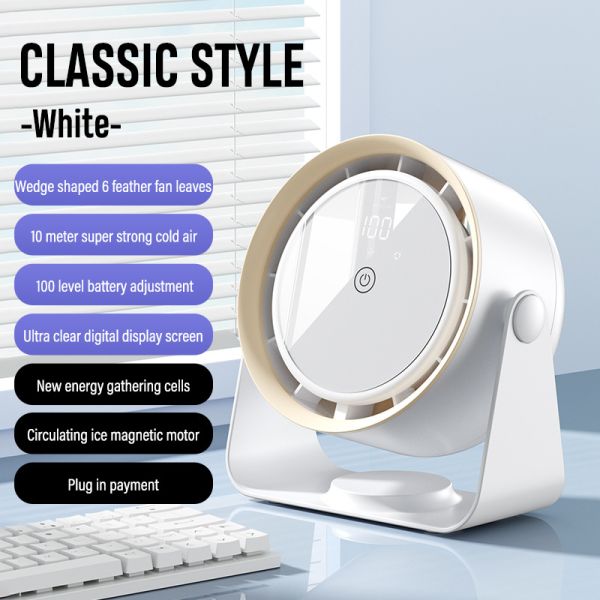 Cooling Solution 2 in 1 Electric Table Fan with Touch Display Control and 5 Speed Adjust