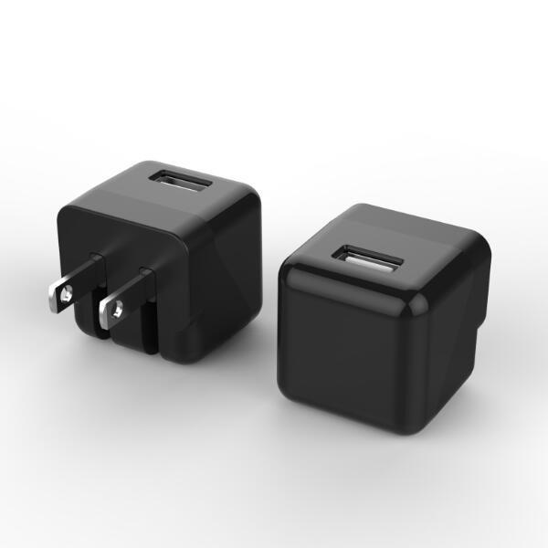 Single USB ETL 5V1A USA Wall Charger With Flip Foldable Prong