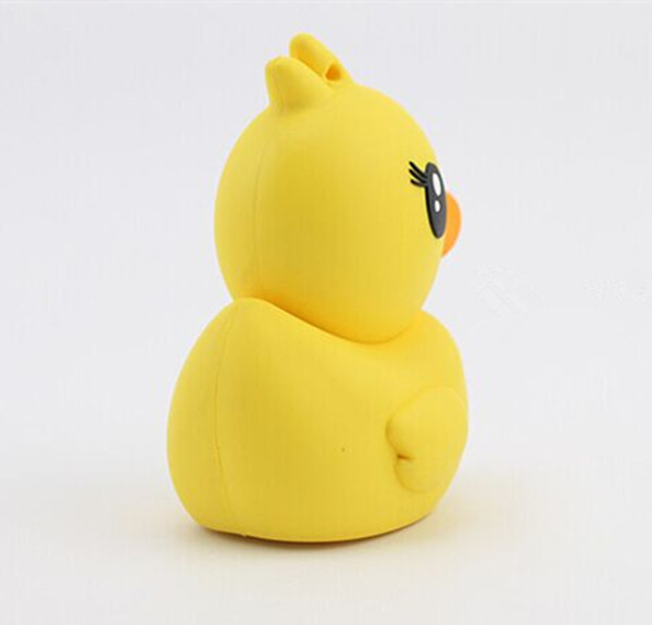 Резиновый Ducky желтый портативный банк силы губной помады, внешний заряжатель батареи 2600mAh