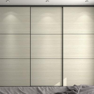 Custom Fitted Sliding Door Wardrobe Wooden Walnut For Master Bedroom