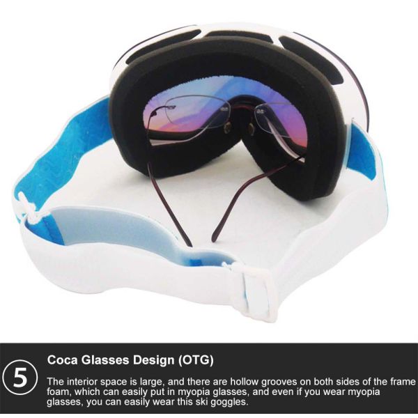 Sample Make Samples Large Spherical Dual Lens Polarized OTG Snow Googles Ski Goggles