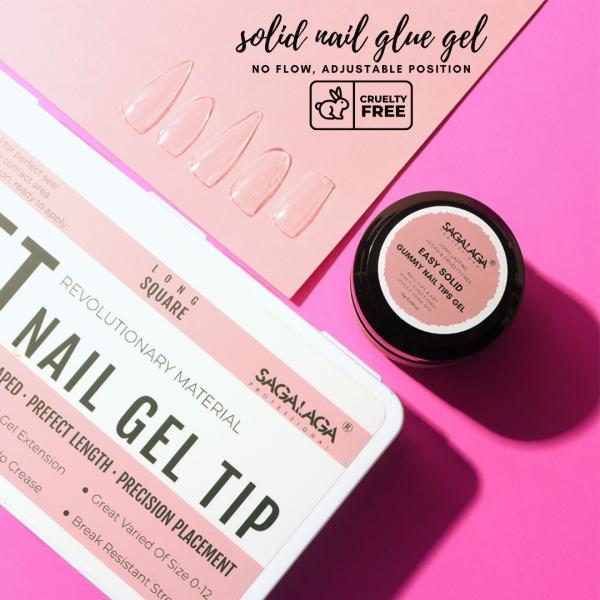 Custom Logo Hard Solid Nail Tips Gel Polish X Coffin Clear Gel Nail Tips Extension Uv Gel Wholesale Price