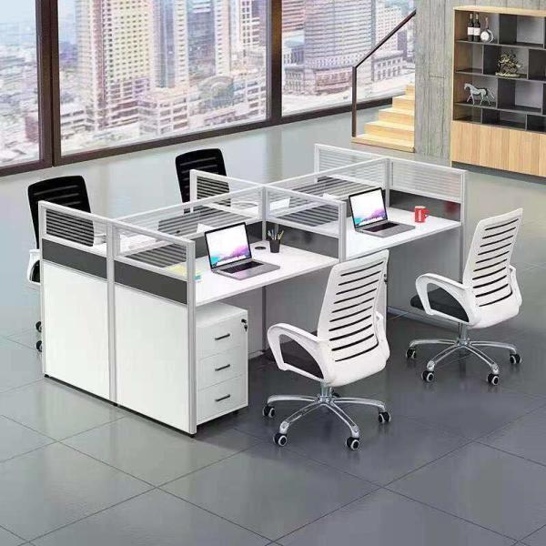 Supermarket Office Desk Staff Tables and Chairs Combination with Sturdy Construction
