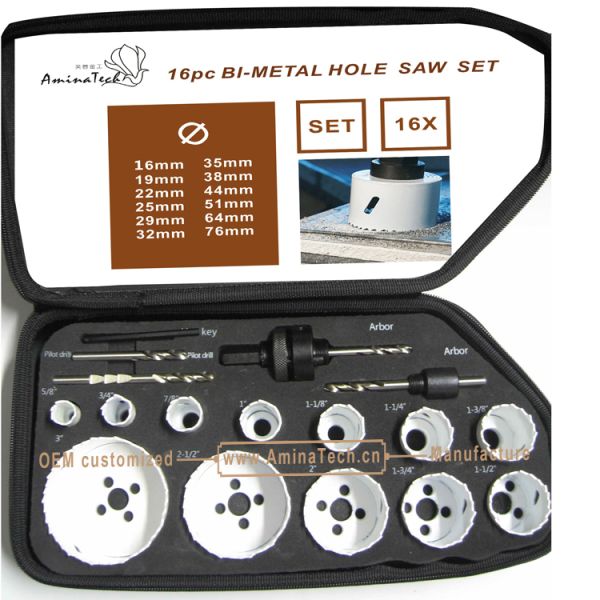16PC Bi-Metal Hole Saw Kit,Power Tools,Drill Bits