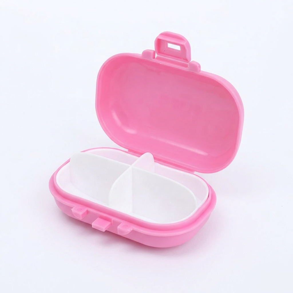 JH Medibox Portable Travel Pill Box Candy-Color PP Material Waterproof Feature Removable Vitamin Holder Case Bottle Container