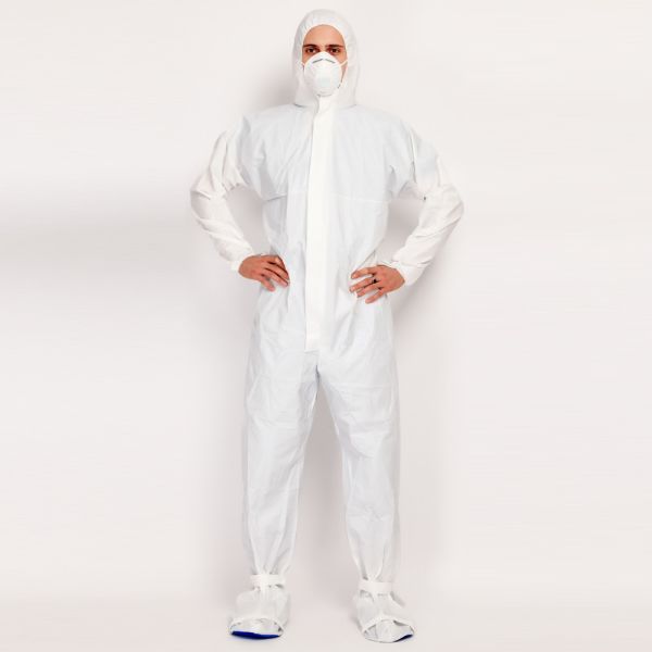 SMMS Breathable Disposable Coveralls , Disposable Work Overalls