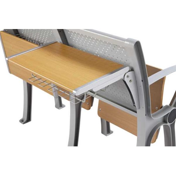 Aluminum Alloy Folding Seat School Desk And Chair With Writing Pad