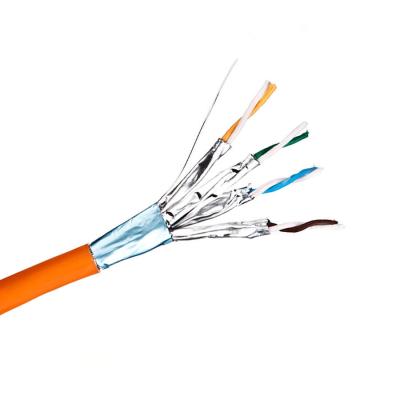 Orange CAT8 Cable FFTP LSZH 22AWG 2000MHz High Speed Data Centers