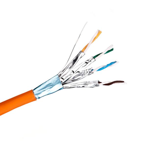 Orange CAT8 Cable FFTP LSZH 22AWG 2000MHz High Speed Data Centers