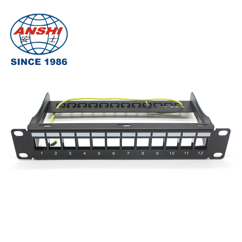 19 Inch 32 Port Empty STP FTP Shielded RJ45 Patch Panel CAT5E CAT6 Rack Mount Network Distribution Panel
