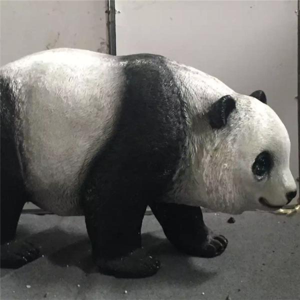 H80cm Life Size Fiberglass Panda Statue For Hotel Decoration