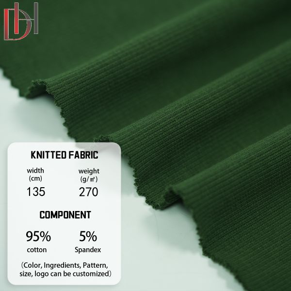 Custom 95% Cotton 5% Spandex shirt Polo Ribbed Fabric