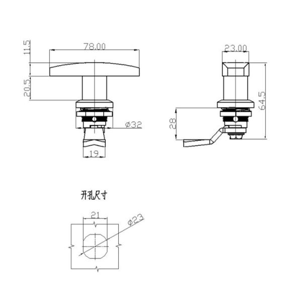 RV Trailer T Handle Lock Electric Box Cabinet Lock Toolbox Lock