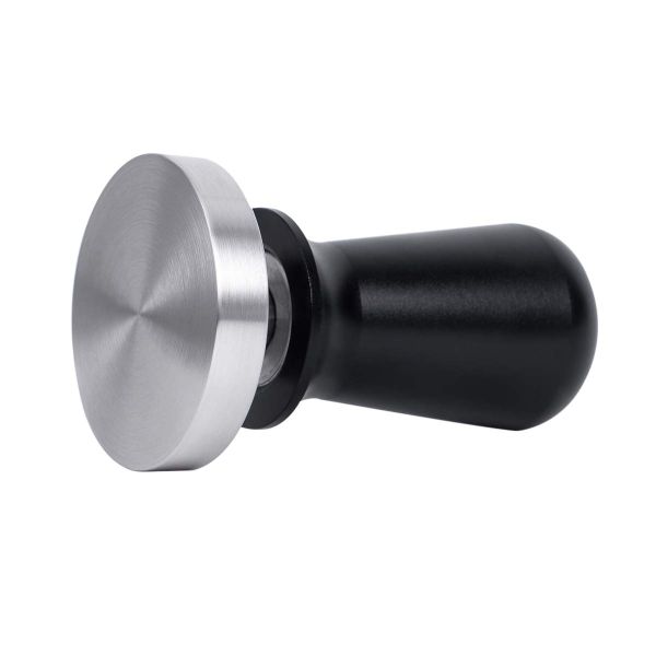 Black Mechanical Espresso Tamper With Spring 58mm Adjustable Grip Black