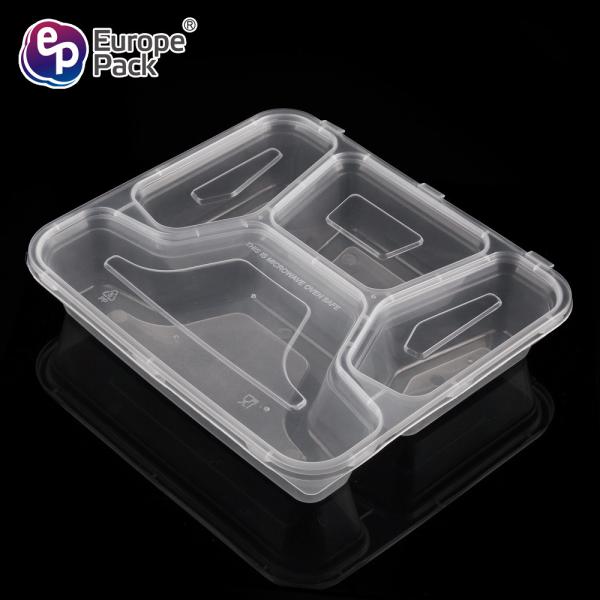4 Compartment restaurant food containers disposable plastic take away bento box for fast food meal sushi
