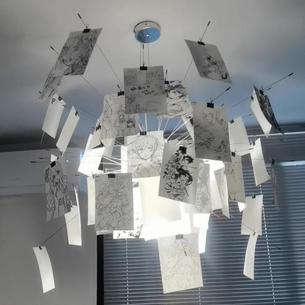 Paper chandelier replica designer Light Living Room Dining Room Zettel Chandelier(WH-MI-381)