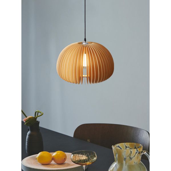 Japanese style vintage pumpkin pendant lights bed room bedside hanging wood lamp(WH-WP-48)